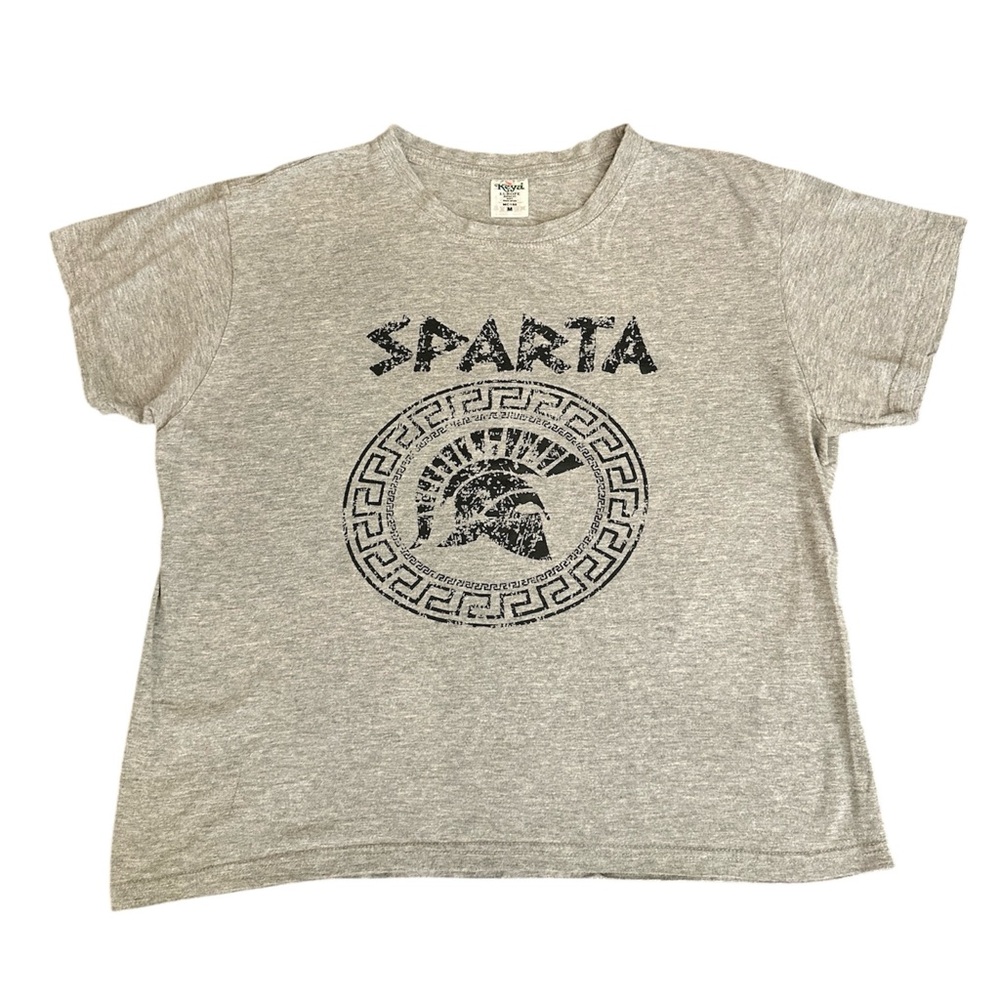 Sparta T Shirt Gray Med. Viking Helmet Short Sleeve Greek Herren Keya Europe Vtg